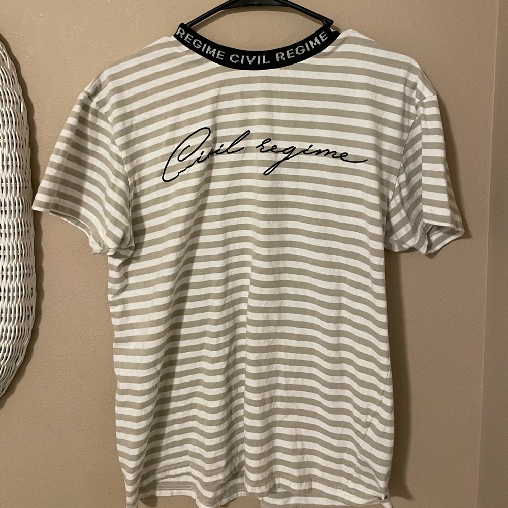 Stripped cream shirt
